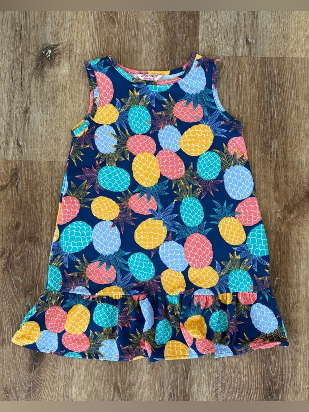 Cooke Street Hawai’i Girls Pineapple Print Navy Tank Dress Size: 6/7| Hawaiian